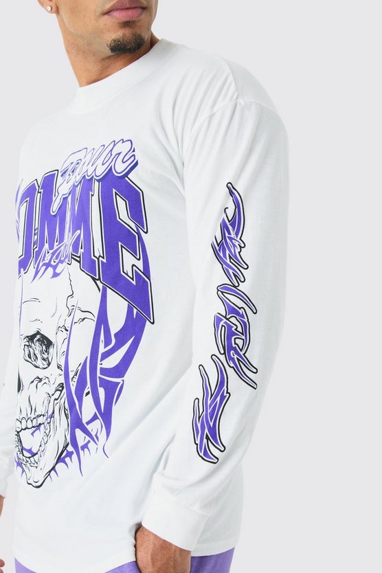 Langärmliges T-Shirt mit Homme Totenkopf-Print