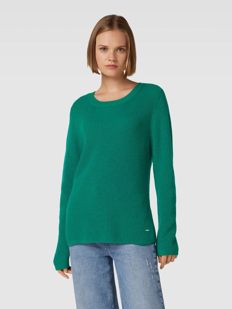 Pullover mit Rundhalsausschnitt Modell 'Liz' in petrol