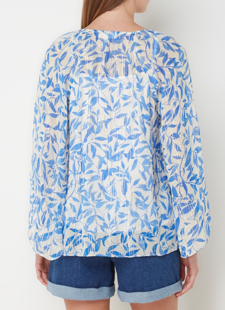 Phase Eight  Simi semi-transparante tuniek met lurex en bladprint