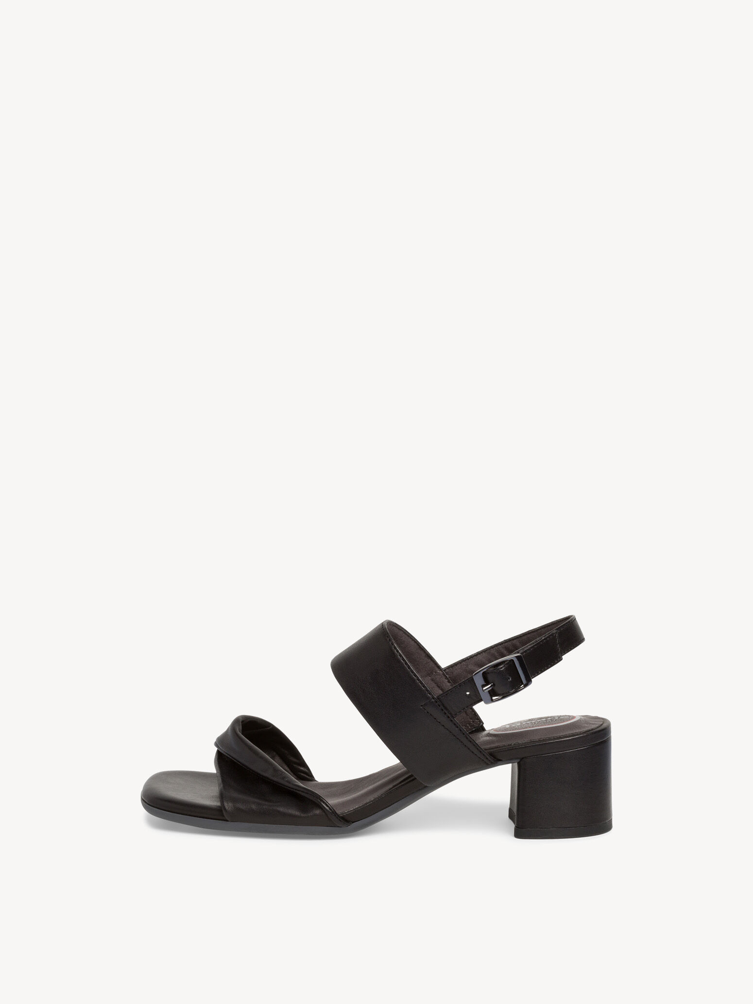 Sandale à talon en cuir - noir