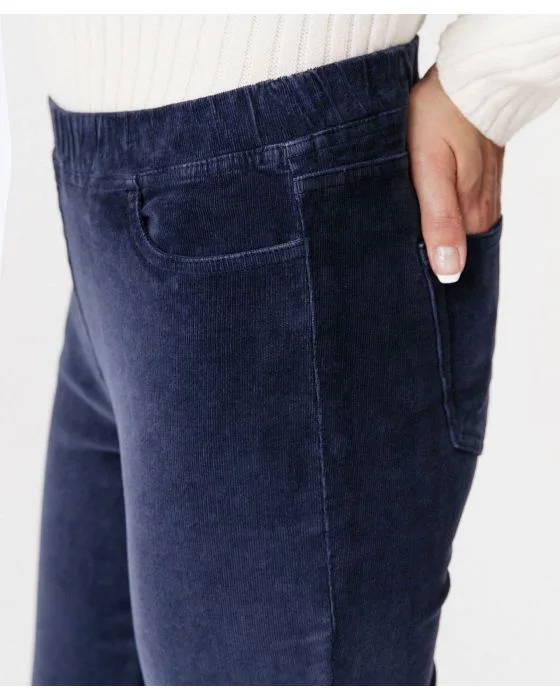 Pantalon velours à ceinture élastiquée