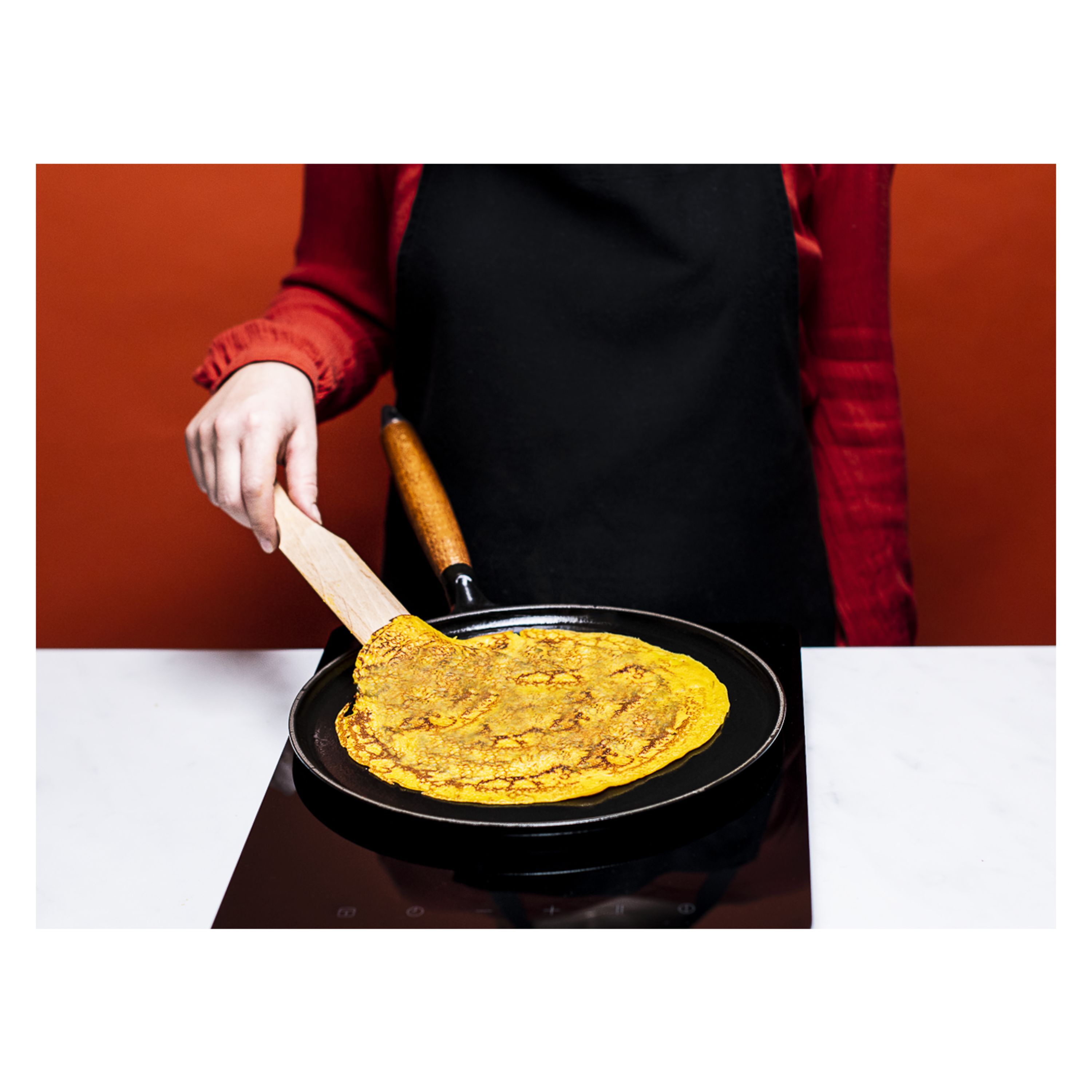 Pfannkuchenpfanne 28 cm, Gusseisen, Schwarz