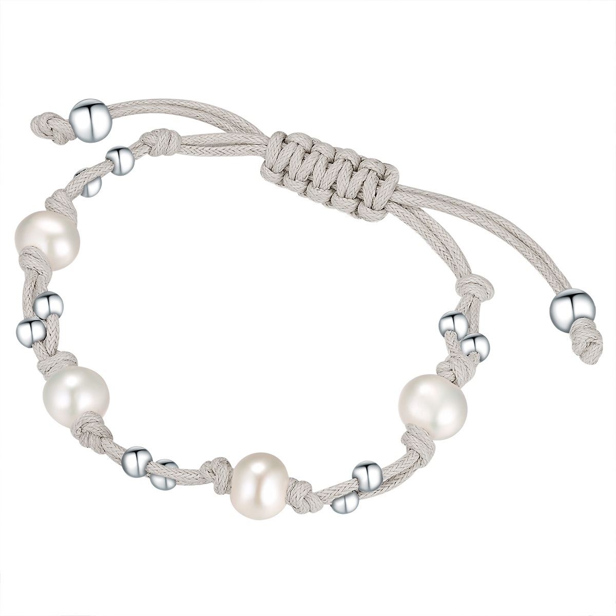 Perlen-Armband Sterling Silber Süßwasser-Zuchtperle in Silber