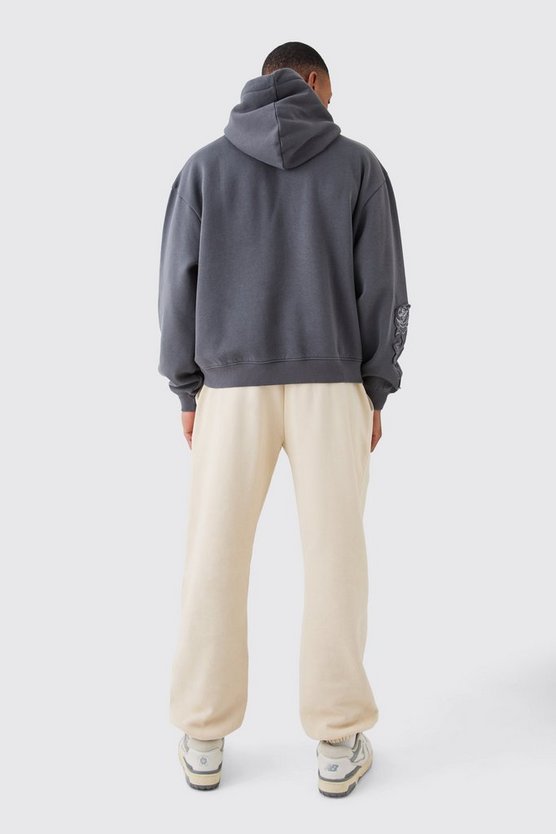 Gerade Jeans mit Acid-Waschung und Sternen-Applikation