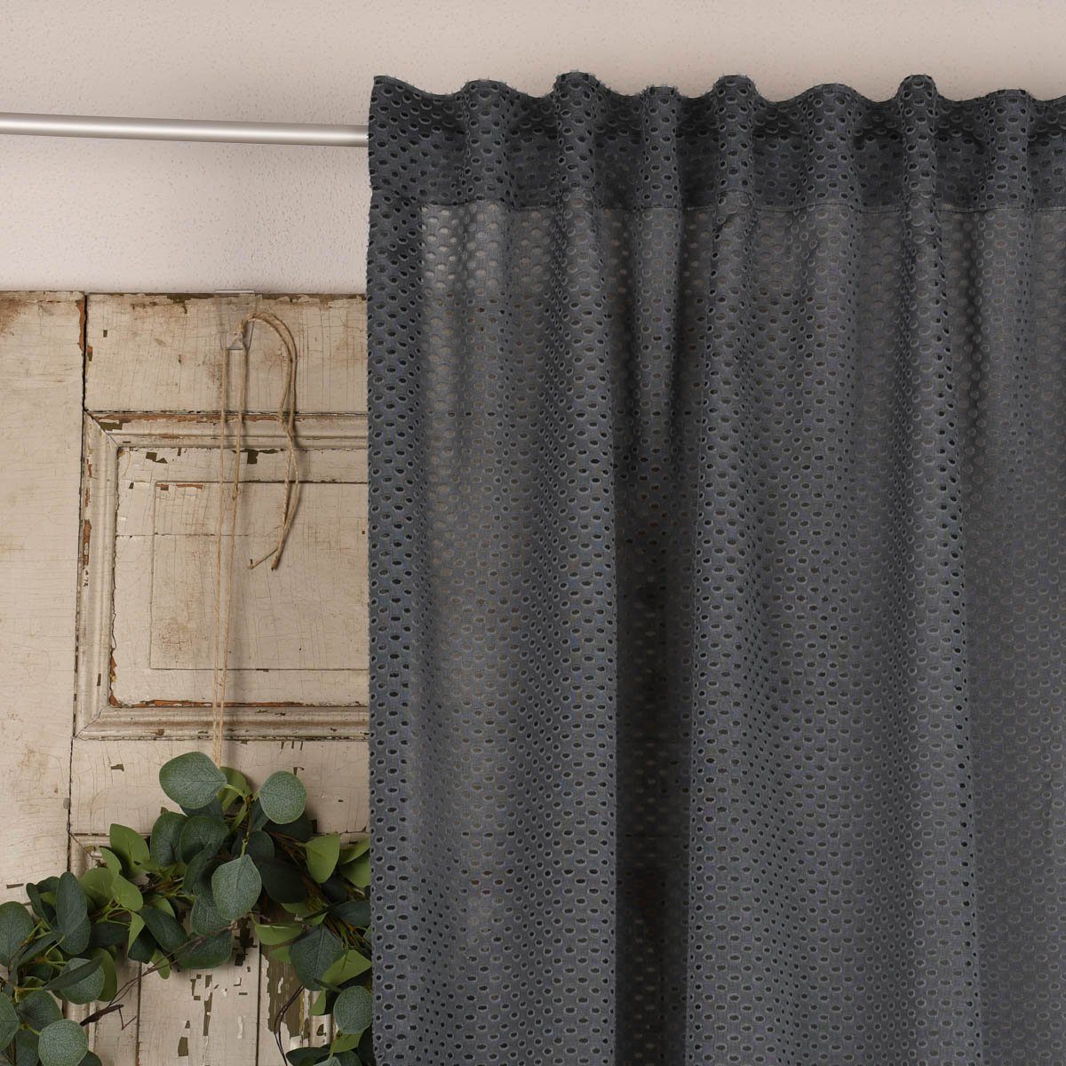 Meterware Rasch Textil Stores Punti Scherli Punkte anthrazit 300cm, halbtransparent, Kunstfaser, überbreit