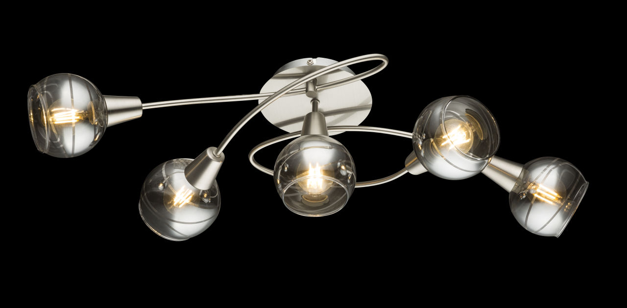 Globo Lighting - ROMAN - Deckenleuchte Metall Nickel matt, 5x E14 LED