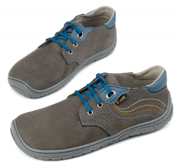 Fare Bare |vB ~ LowCut Leder Schnürer ~ Grau/Blau