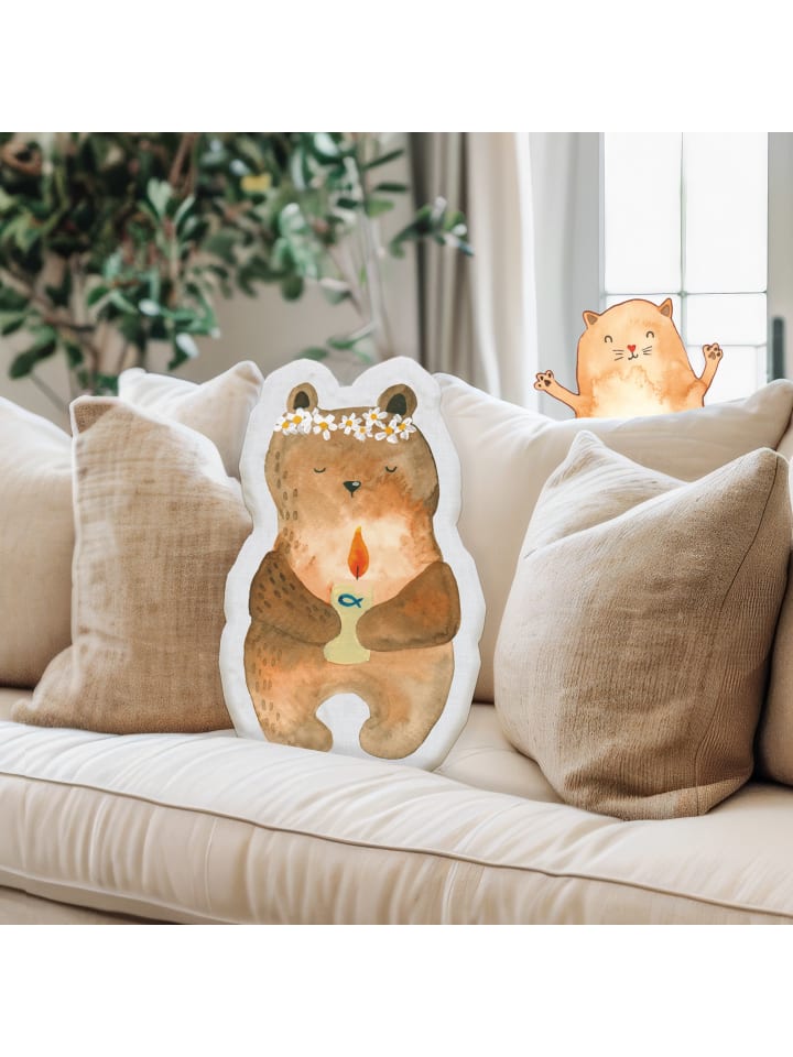 Mr. & Mrs. Panda Kissen Kuscheltier Bär Kommunion ohne Spruch in Weiß günstig kaufen