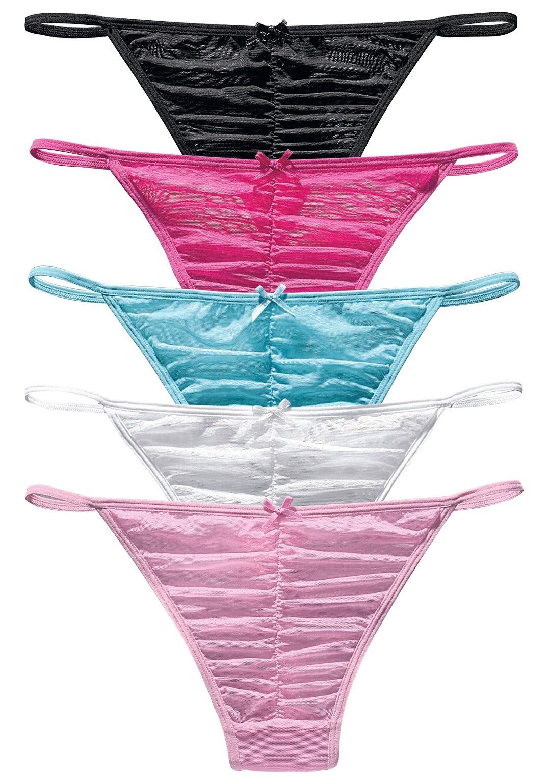 Vivance Stringtanga (Packung, 5-St) vorn gerafft