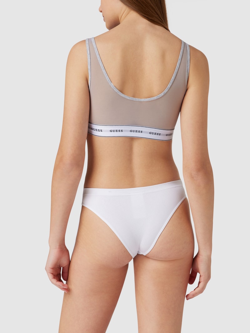 Bustier mit Label-Print in hellgrau meliert