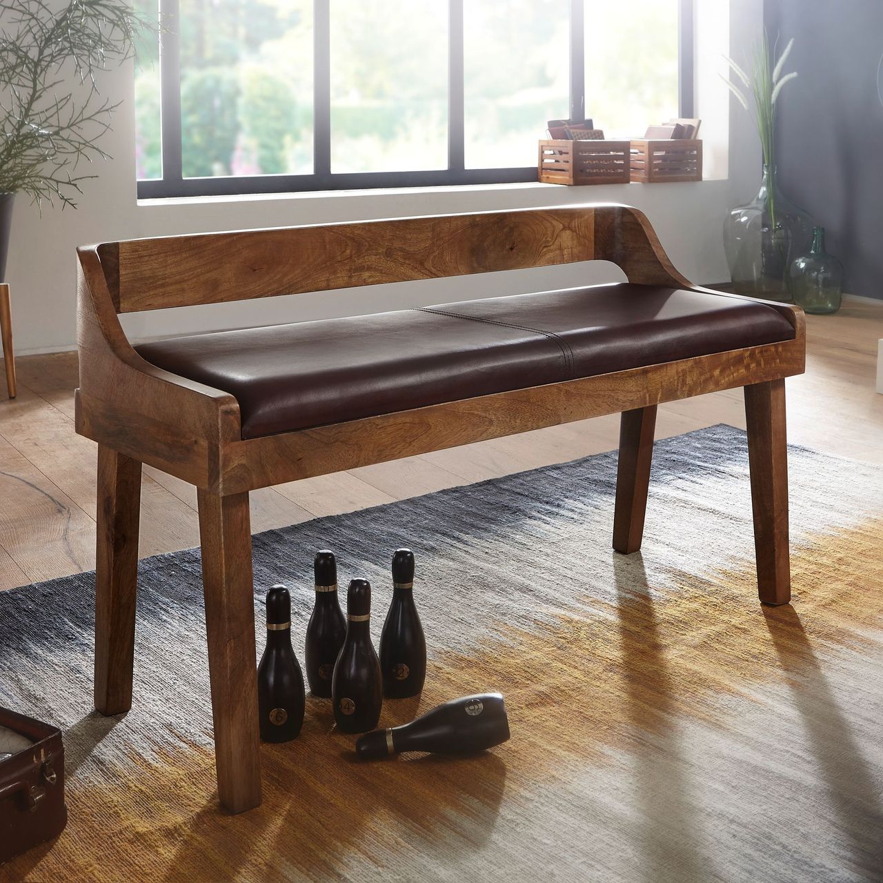Wohnling Sitzbank 108 x 63 x 43 cm Mango
