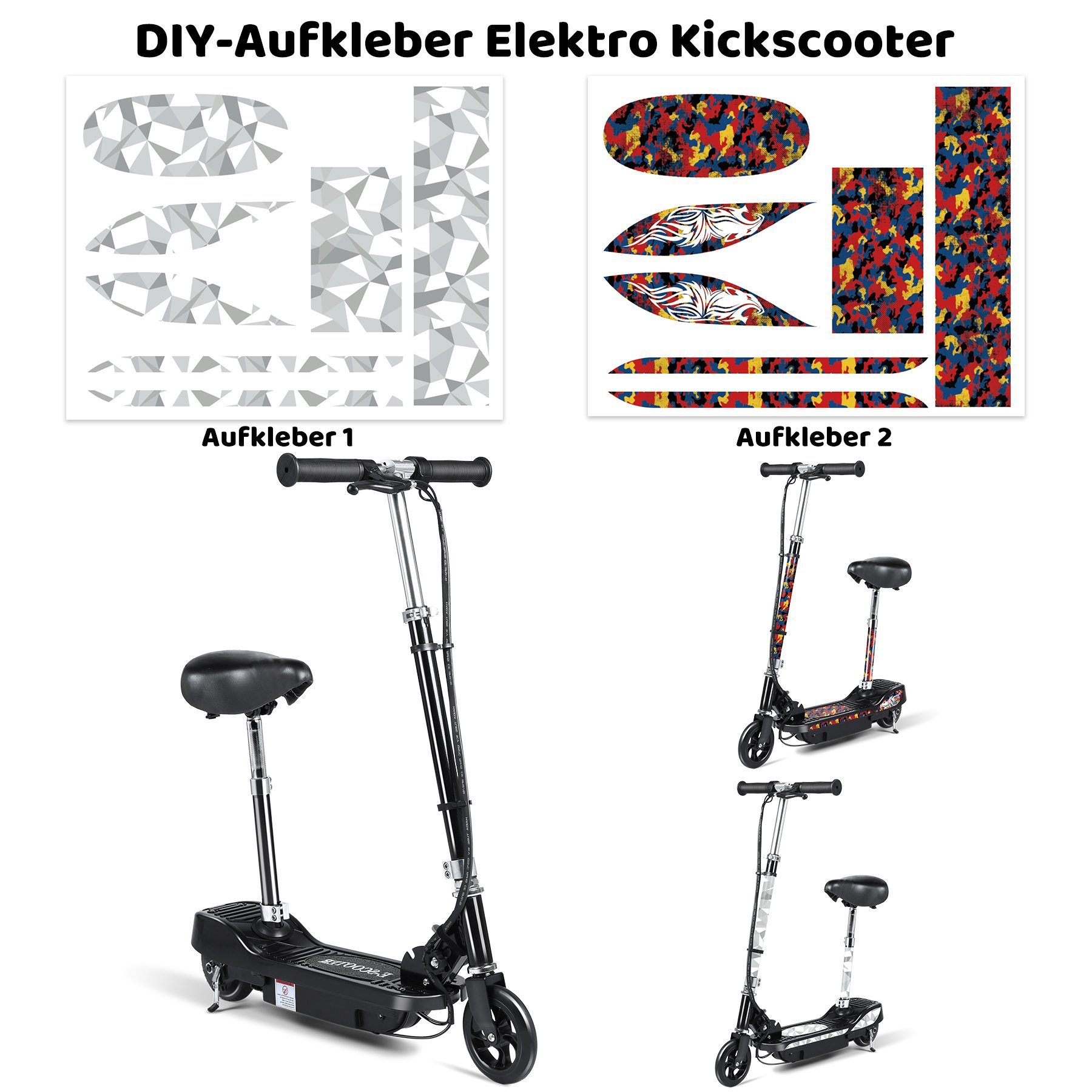 HomeMiYN E-Scooter Elektroroller für Kinder 3-stufige Höhenverstellung und Faltbar Roller