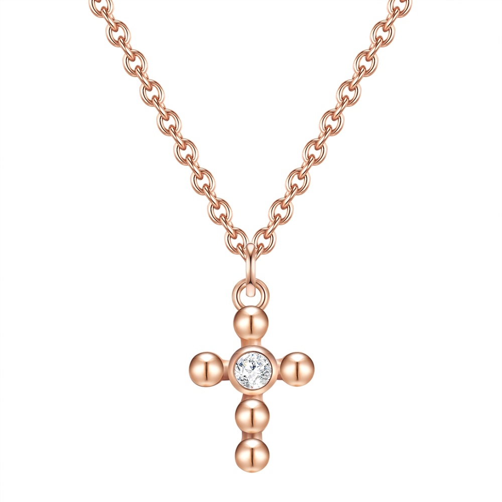 Glanzstücke München Collier en argent Croix Argent sterling Topaze en Or rose collier