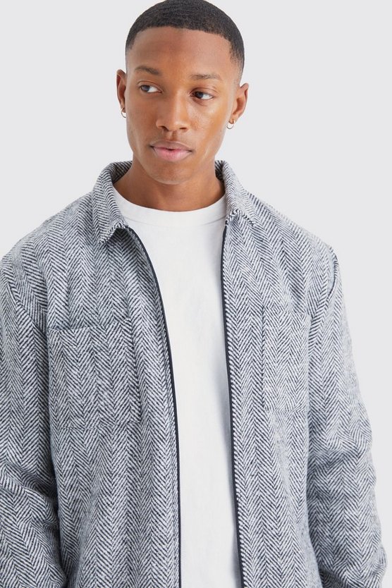 Langärmliges Oversize Jacquard-Overshirt