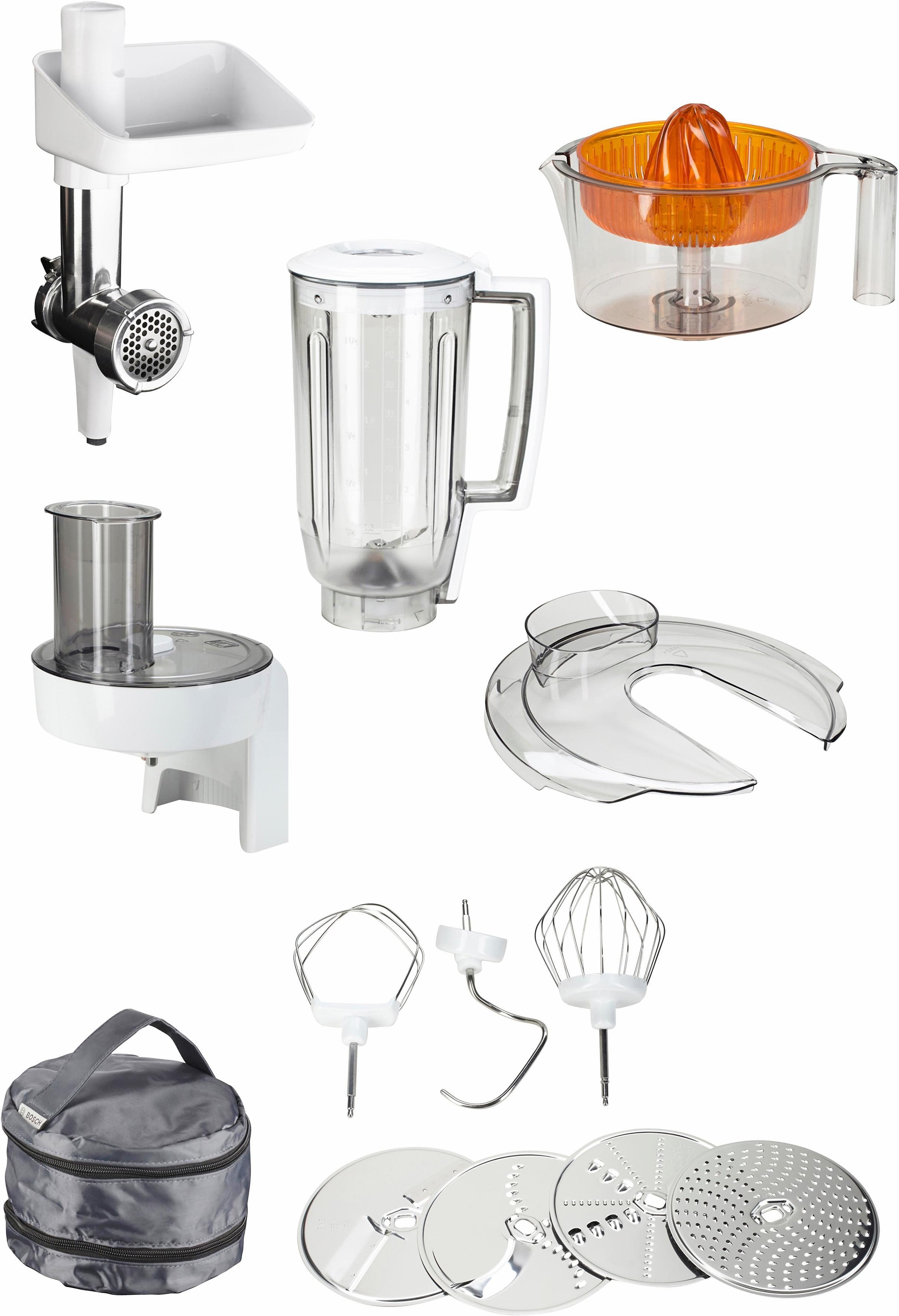 BOSCH Küchenmaschine MUM5 Styline MUM56740, 900 W, 3,9 l-Schüssel, inkl. umfangreichem Zubehör: Wert UVP € ca. 111,-