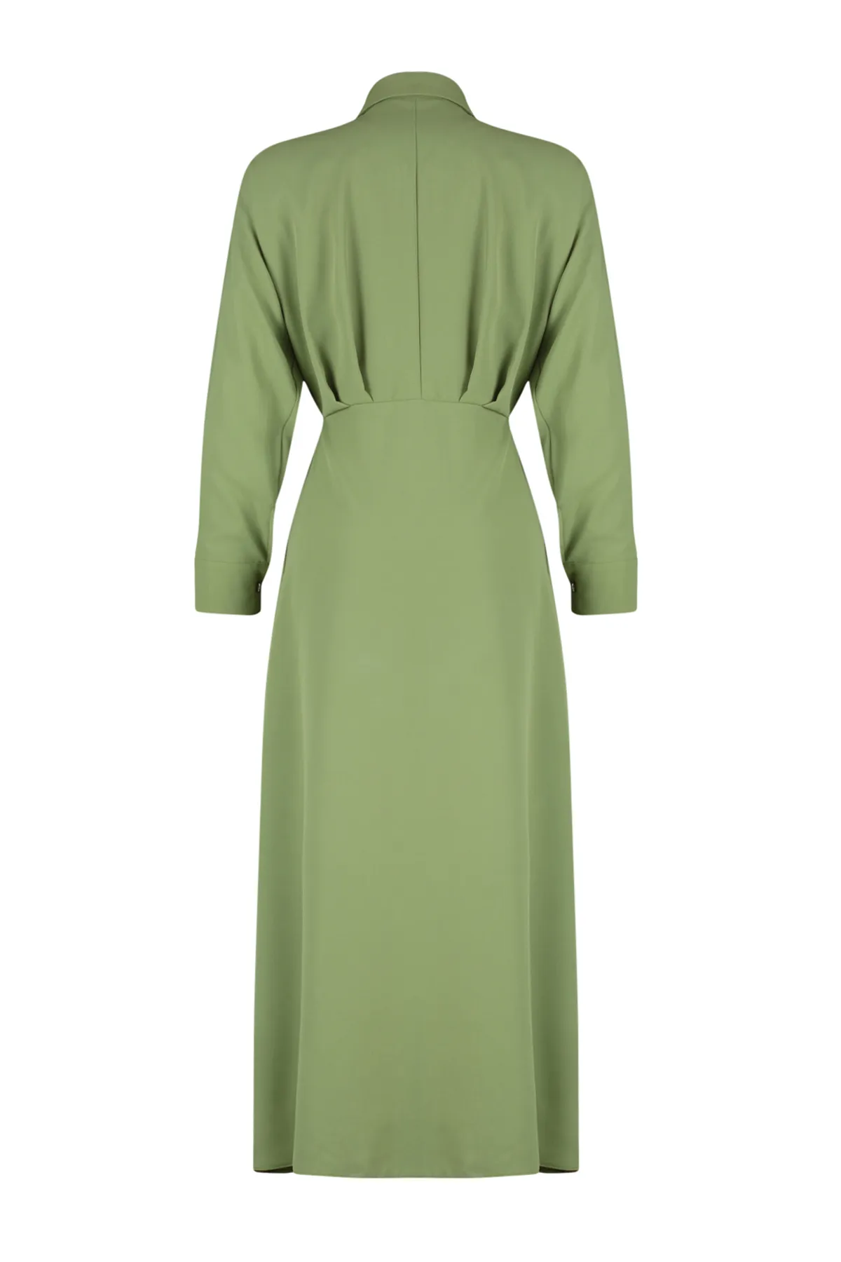 Trendyol Modest  Khakifarbenes, detailliertes, gewebtes Hemdkleid TCTSS24EB00011