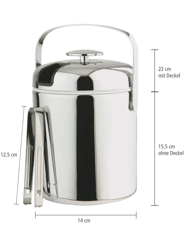 APS Eiseimer-Set in Silber Ø 14 cm, H: 22 cm, 1,3 Liter  günstig kaufen onesize