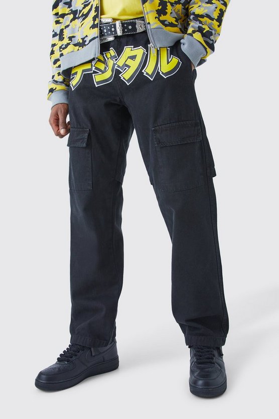 Lockere Cargo-Hose mit Print