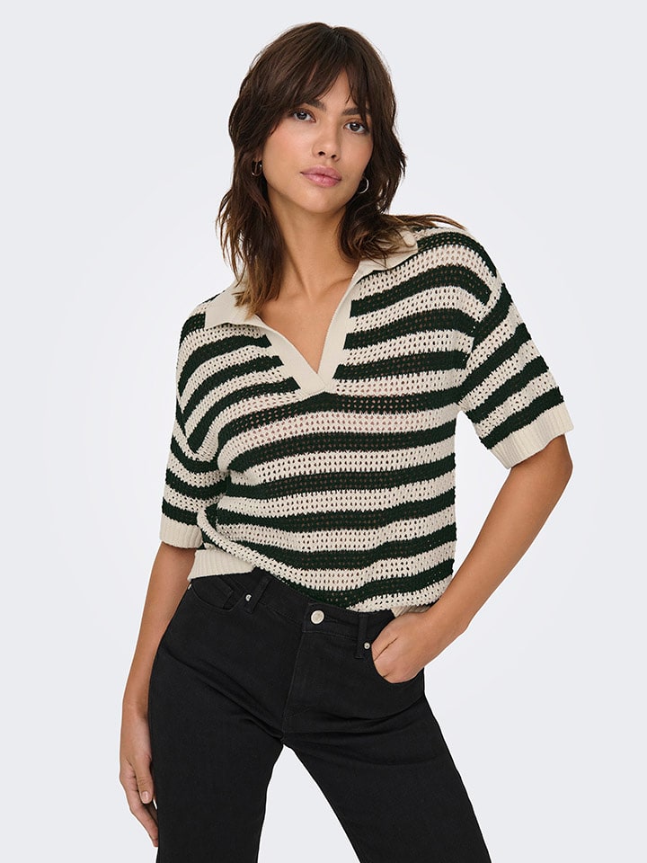 JDY Pullover in Beige/ Schwarz günstig kaufen