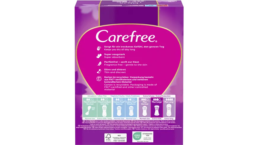 Carefree Plus Large Slipeinlagen leichter Duft