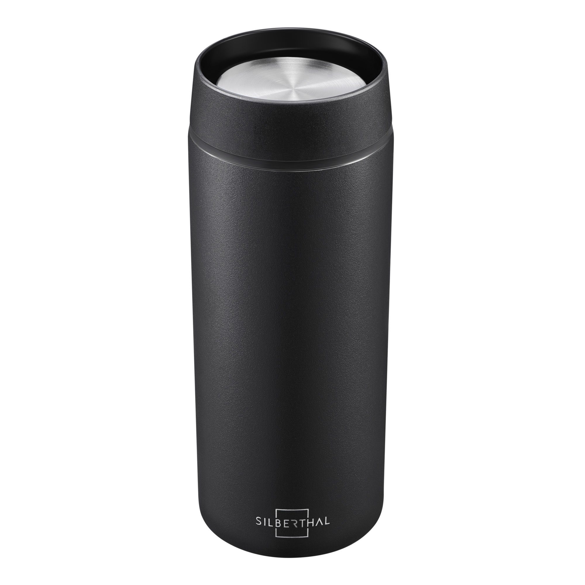 SILBERTHAL Thermobecher Kaffee to go 350 ml, Edelstahl, 6h heiß & 12h kühl, feine Keramik im Innern