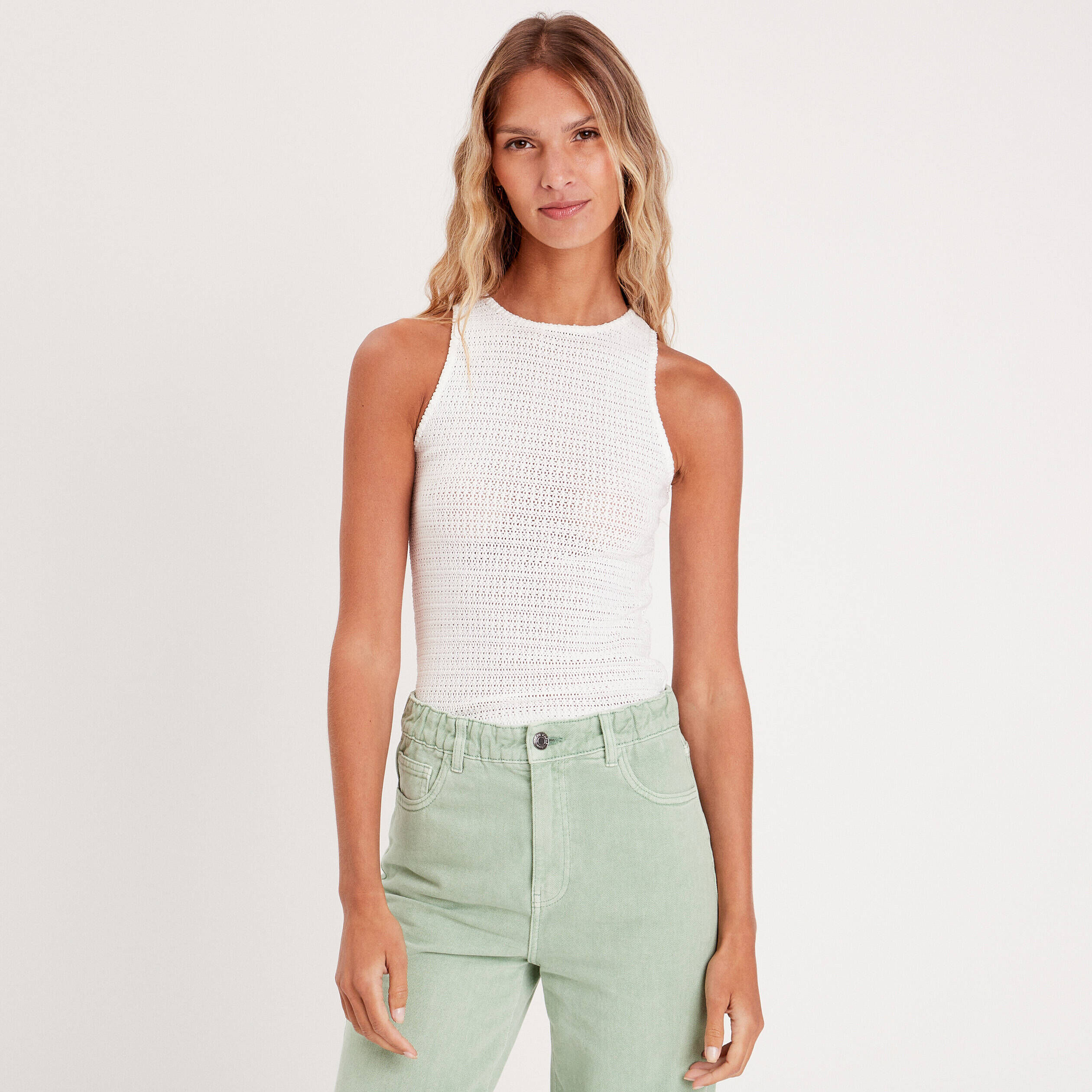Débardeur crochet ecru femme | Cache Cache