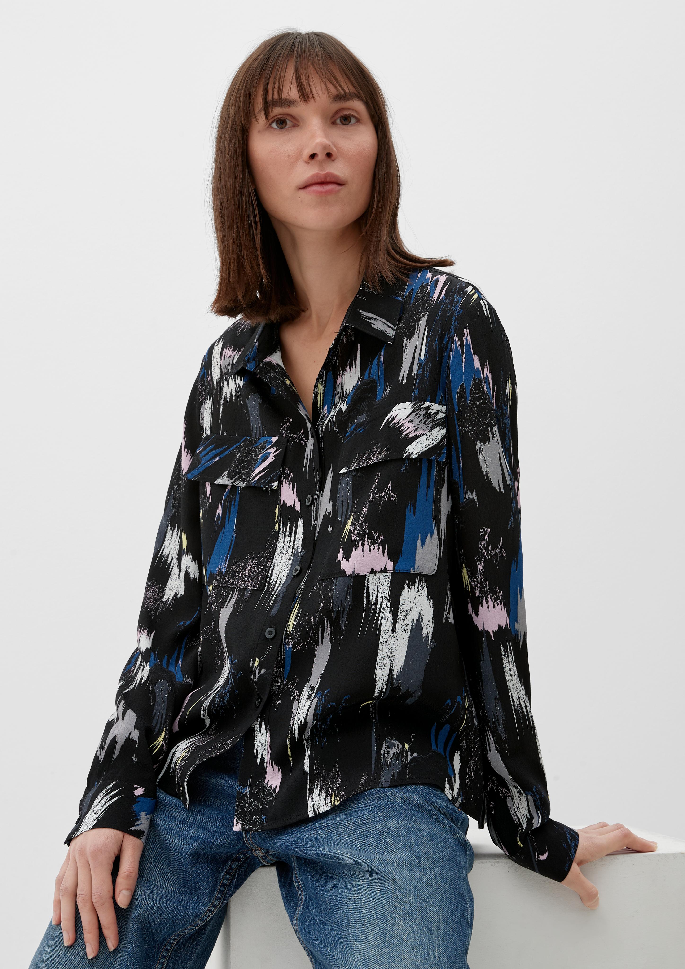 Viskosebluse mit Allovermuster  2124786-99A1