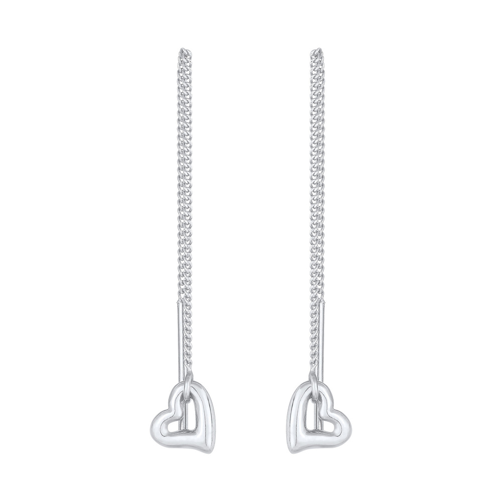 Elli Elli Boucles d'Oreilles Boucles d'oreilles dames Pull Through Heart Basic Trend e Boucles d'oreilles