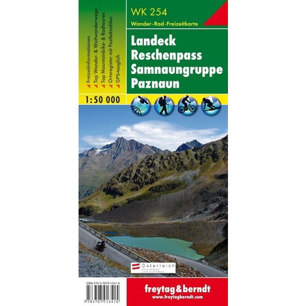 Landeck - Reschenpass - Samnaungruppe - Paznaun. 1 : 50.000 - Wanderkarte