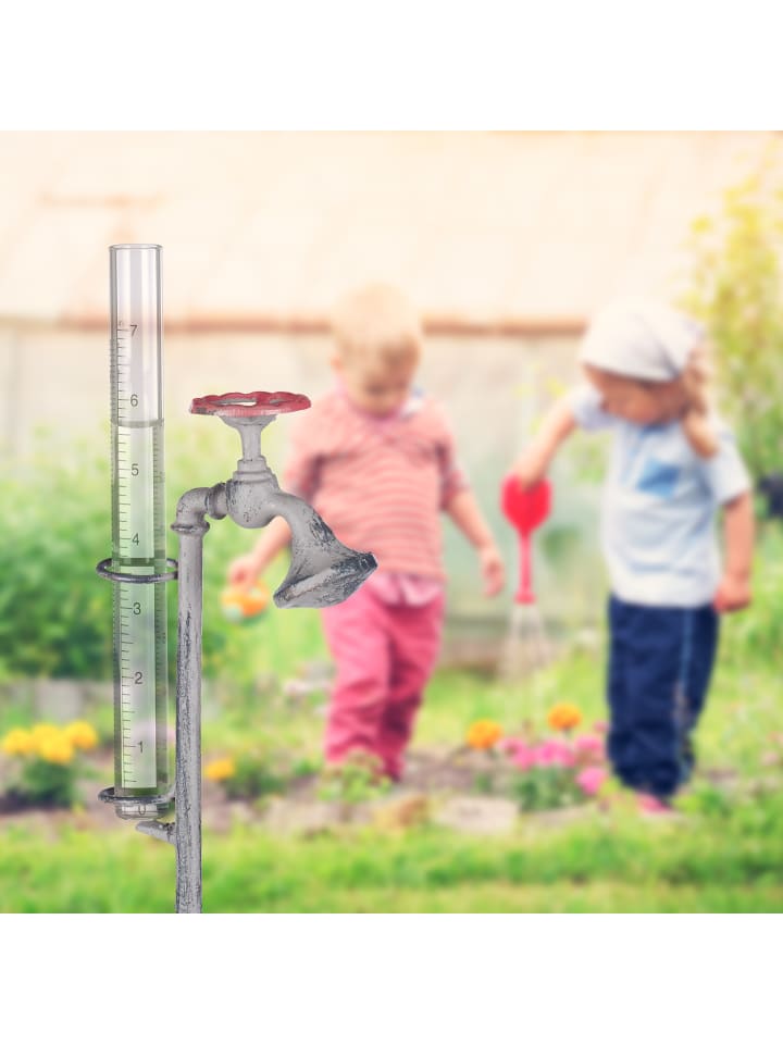 relaxdays Regenmesser Wasserhahn in Grau günstig kaufen onesize