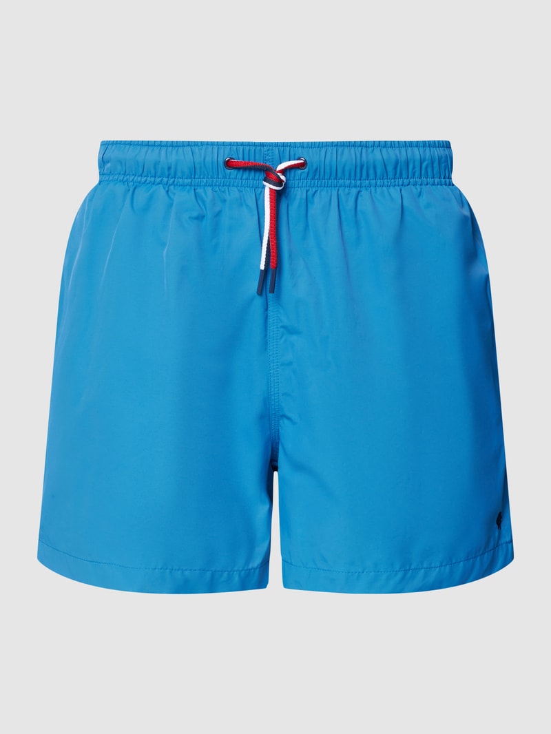 Badehose mit Label-Stitching Modell 'Gregory' in blau