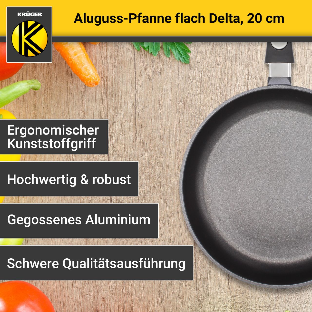 Karl Krüger Aluguss Pfanne DELTA, 20 cm