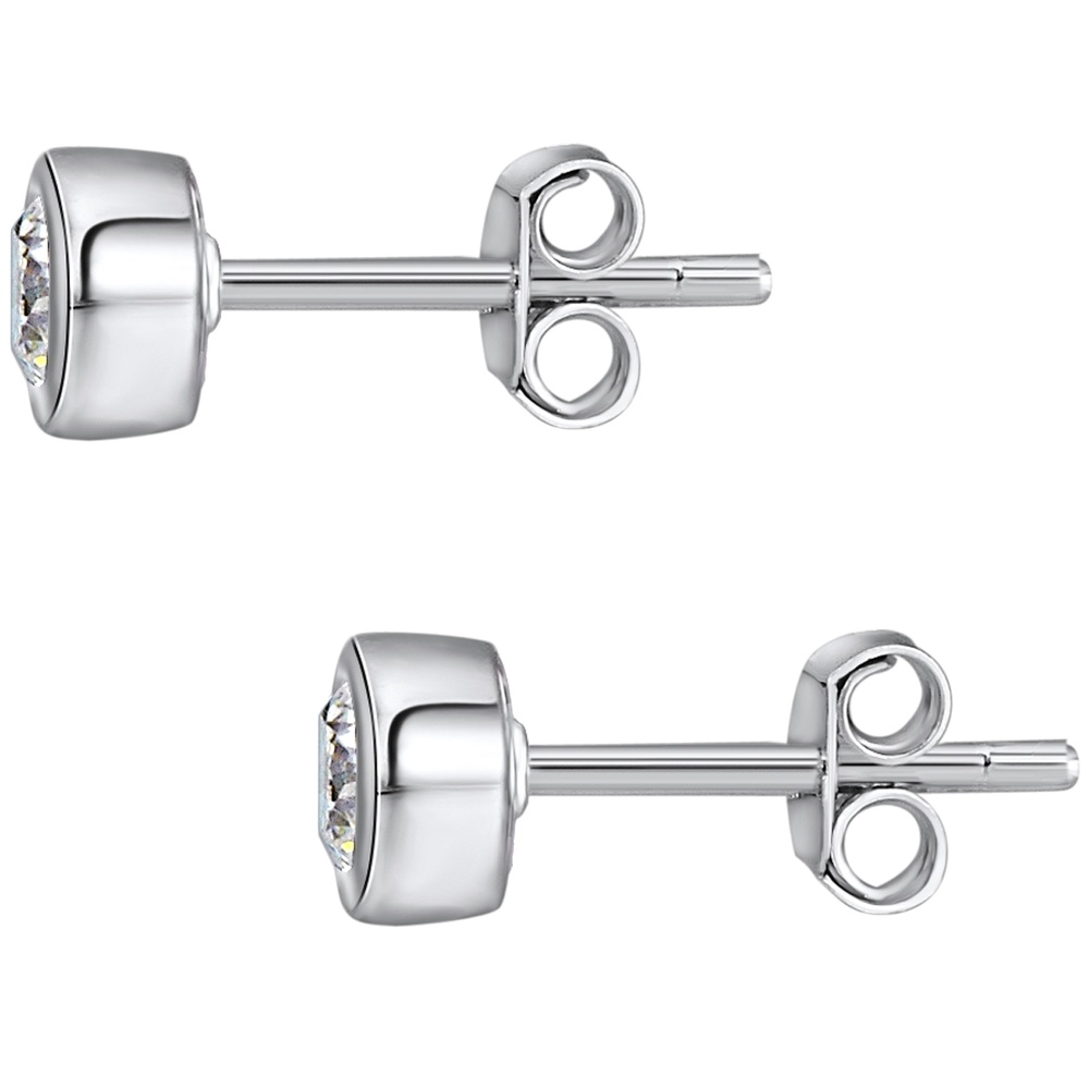 Trilani Puces d'oreilles en argent Argent sterling Oxyde de zirconium (CZ) en Argent Boucles d'oreilles