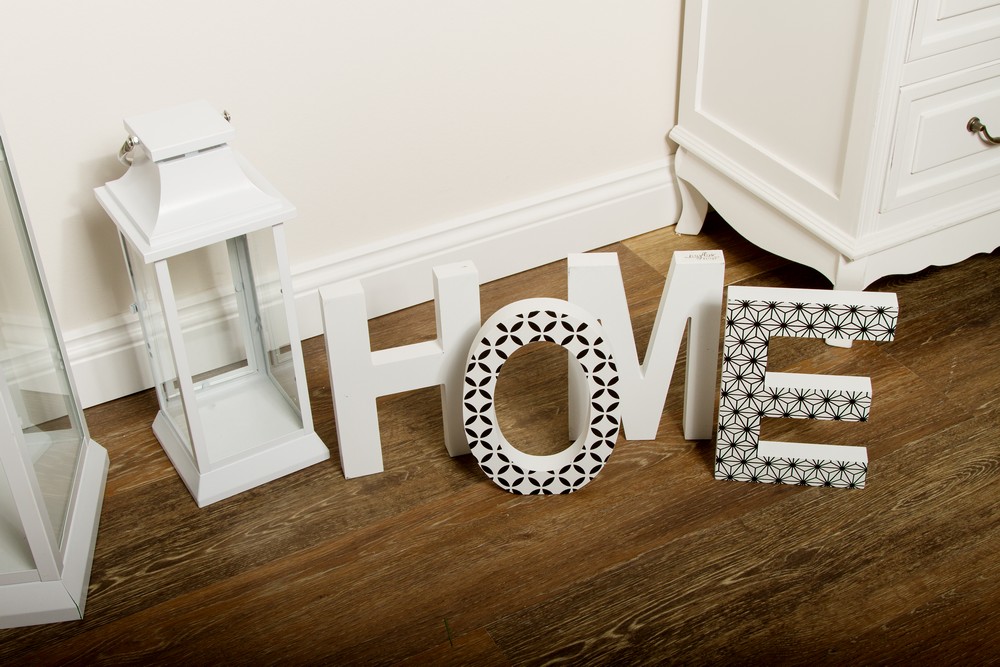 MyFlair My Flair Schriftzug HOME - weiß/schwarz