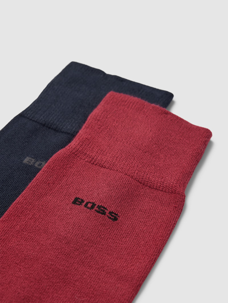 Socken mit Label-Detail im 2er-Pack in dunkelrot