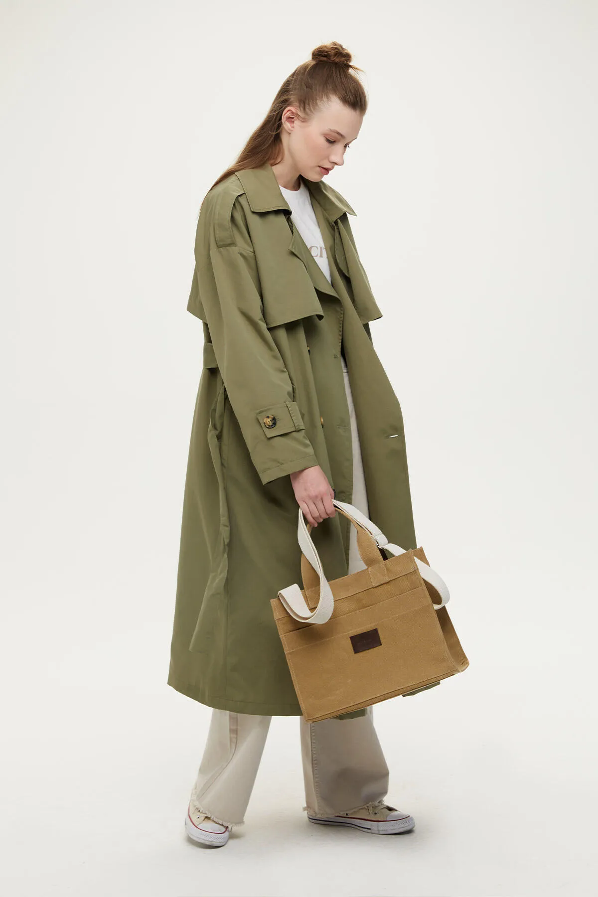 Manuka  ZWEIREIHIGER TRENCHCOAT MIT KNÖPFEN KHAKI