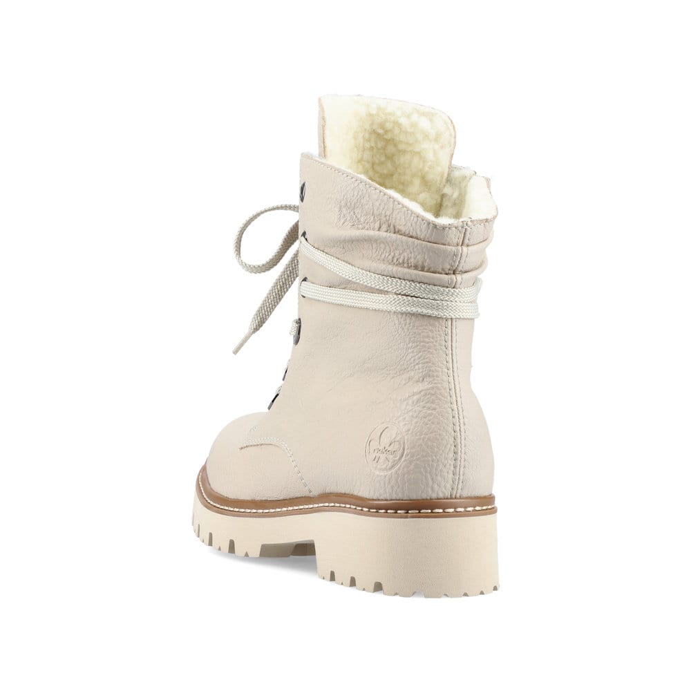 Rieker Damen Schnürstiefel cremebeige