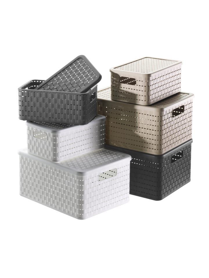 Rotho 3er-Set Aufbewahrungskorb 28l COUNTRY in Weiß günstig kaufen onesize