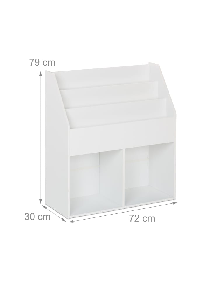 relaxdays Kinderbücherregal in Weiß - (B)72 x (H)79 x (T)30 cm günstig kaufen onesize