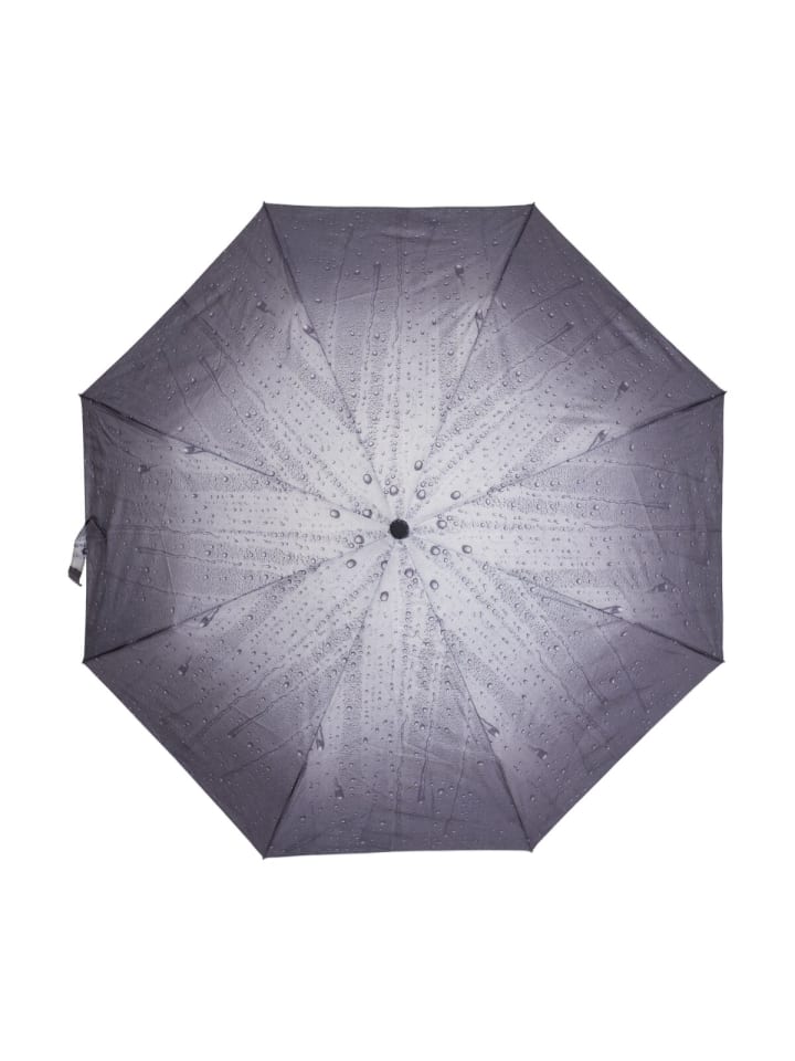 COFI 1453 Teleskop Taschenschirm mit Schutzhülle ø100 cm mit Tropfenmotiv in Grau günstig kaufen onesize