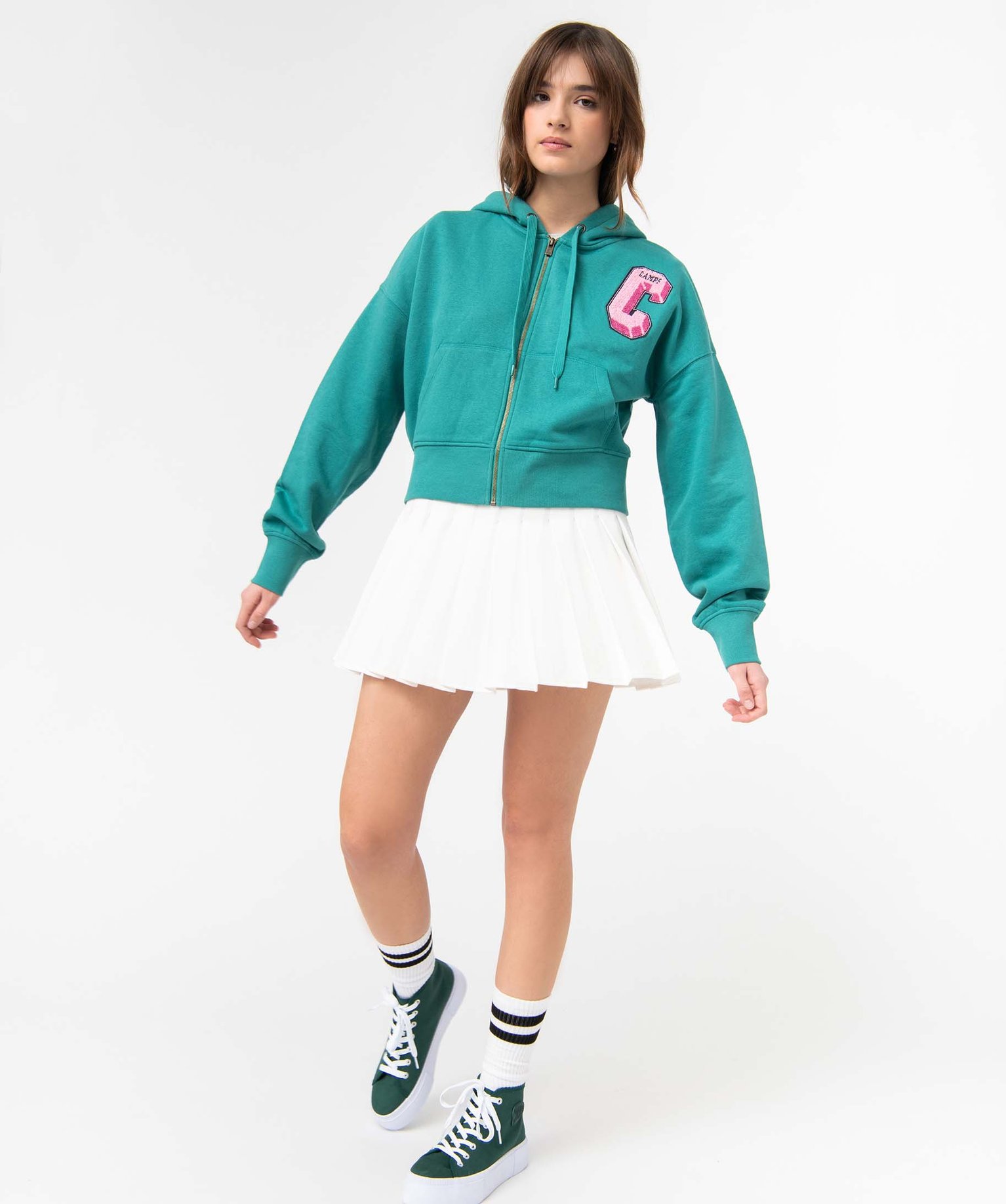 Jupe femme courte plissée - Camps United ecru | GEMO