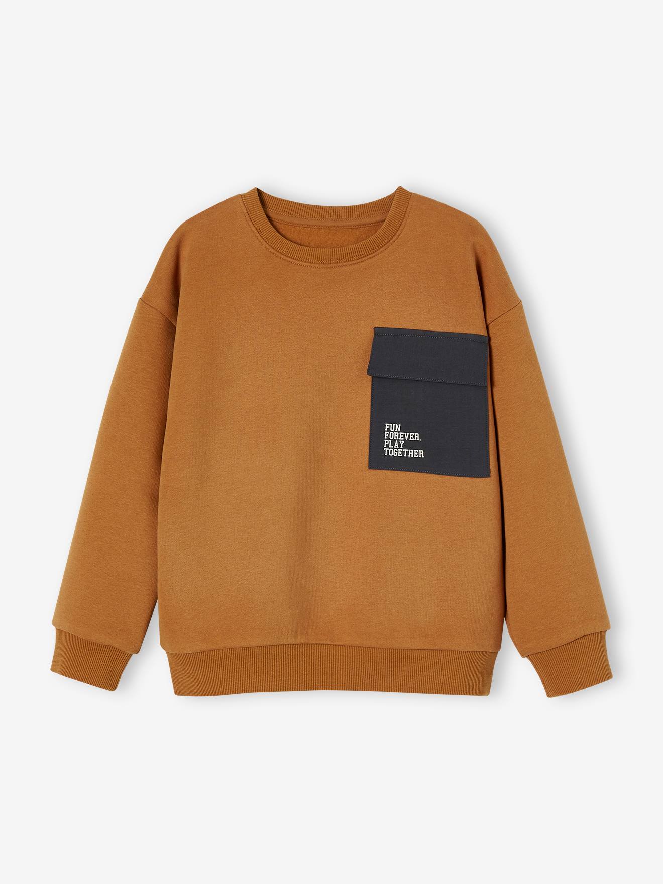 Vertbaudet Jungen Sport-Sweatshirt mit Tasche - braun