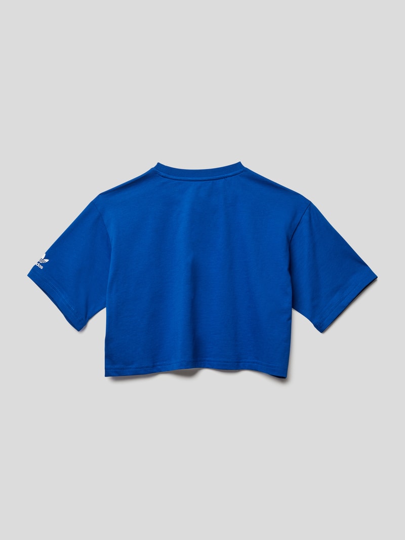 Cropped T-Shirt mit Logo-Prints in royalblau