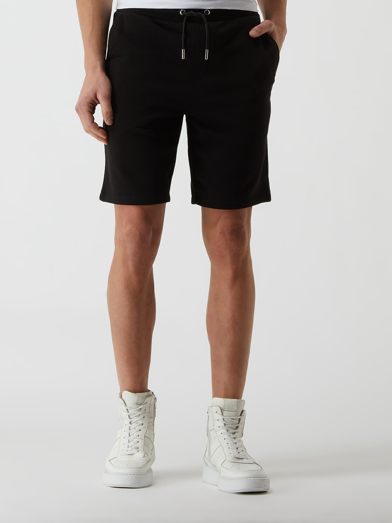 Sweatshorts mit Tunnelzug in schwarz