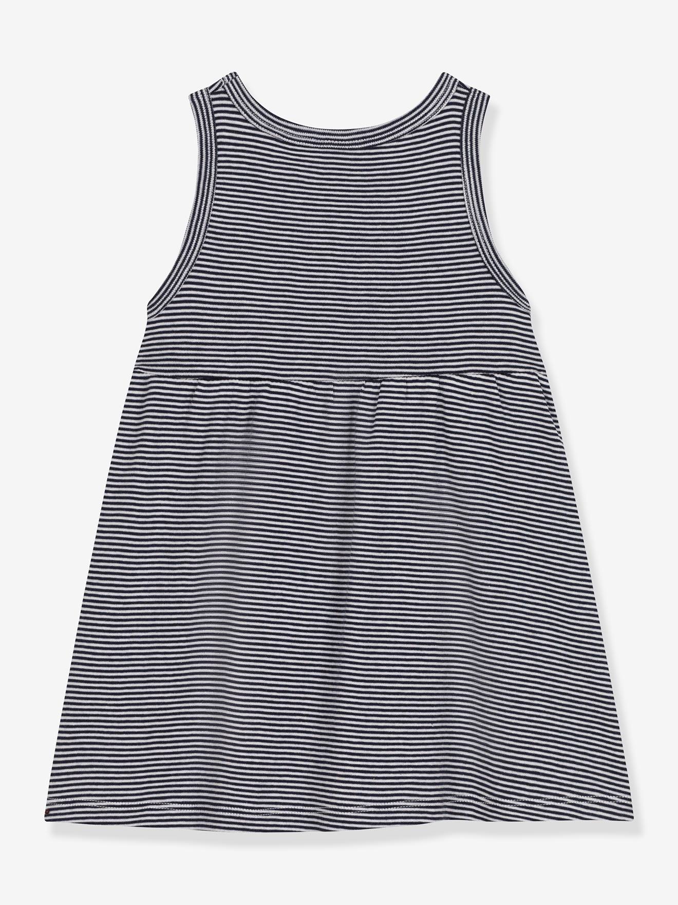 Petit Bateau Geripptes Mädchen Baby Sommerkleid PETIT BATEAU - blau