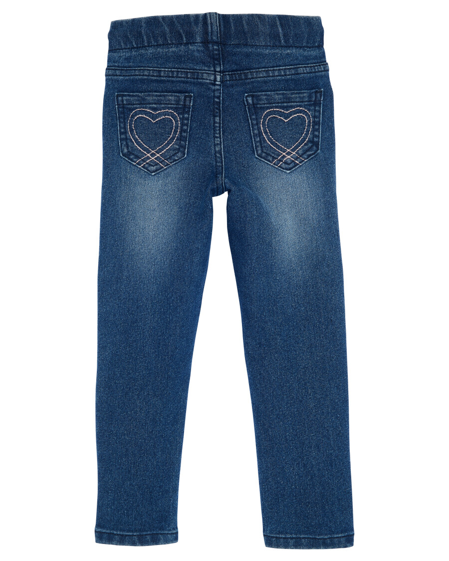 Thermo-Jeans mit Stickerei