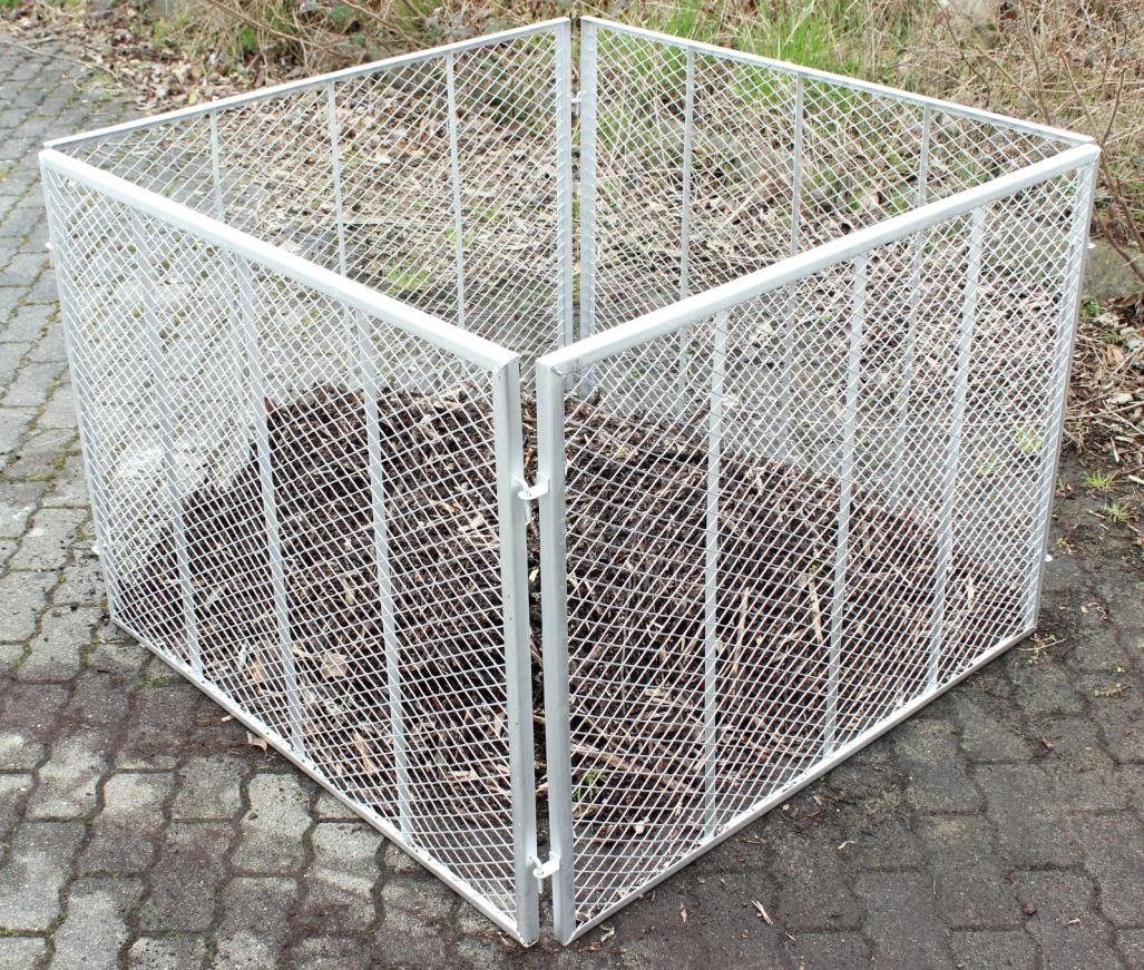 TRUTZHOLM Komposter Komposter Metallkomposter 100x100x80 cm Gartenkomposter feuerverzinkt, BxTxH: 100x100x80 cm, 800 l, (Produkt, 4 St), feuerverzinkt