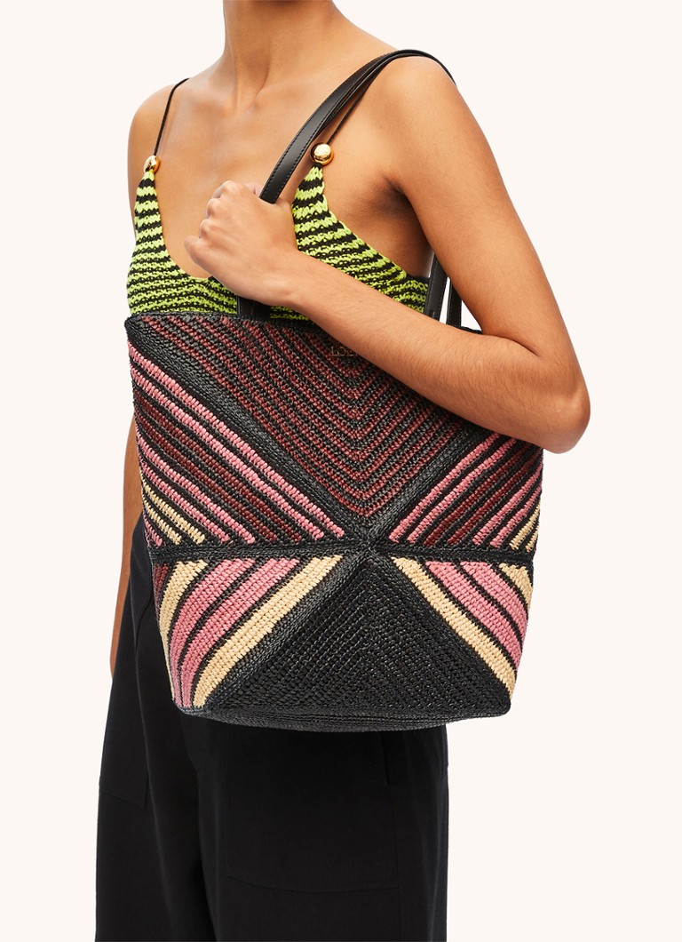 LOEWE  Puzzle Fold Medium schoudertas met kalfsleren details