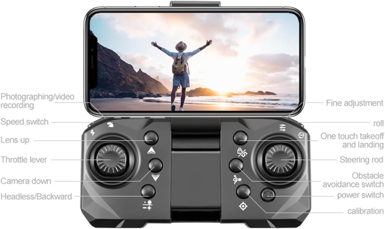 Goolsky Drohne (6K, Dual 6K Kamera Quadcopter, Hindernisvermeidung, Optikfluss, Gestenfoto)