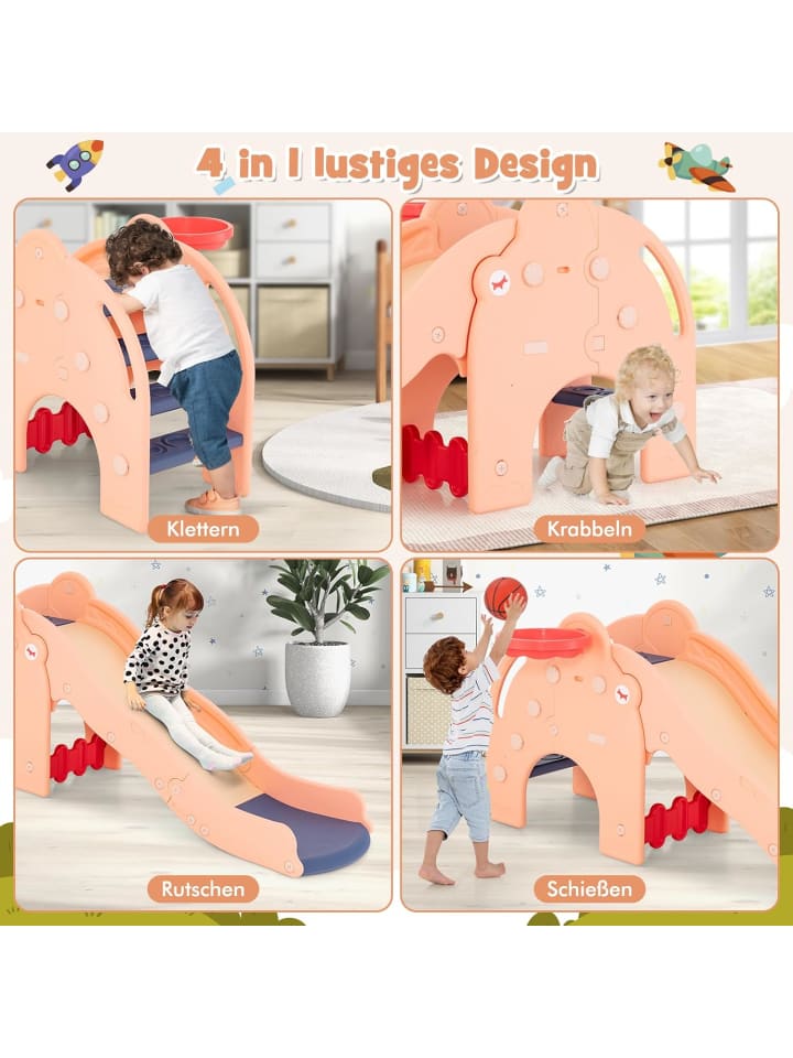COSTWAY Rutsche 4 in 1 ab 18 Monaten in Orange günstig kaufen onesize